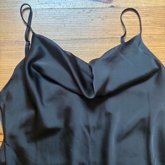 Shein black drape neckline adjustable strap slip dress SIZE L - Picture 2 of 6